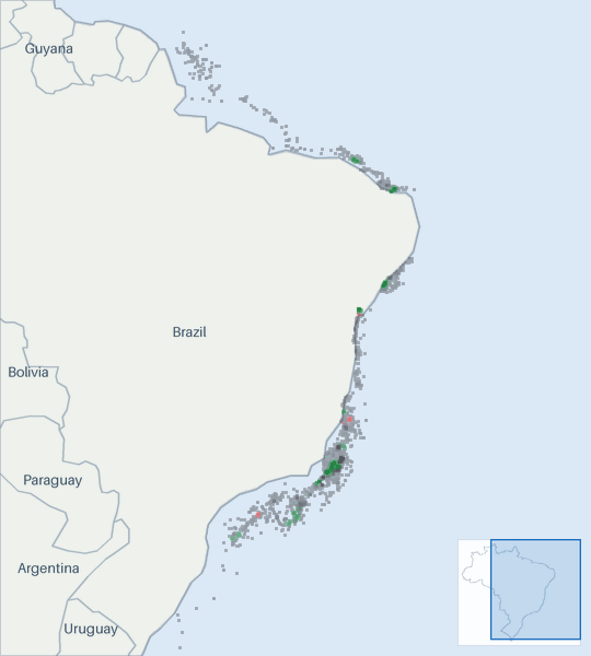 Well map of Brazil Offshore. The full map is further down this page.
