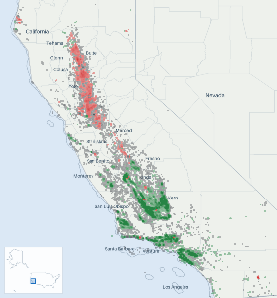 Well map of California. The full map is further down this page.
