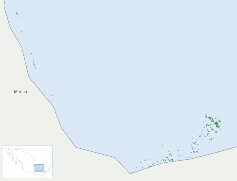 Well map of Mexico Offshore. The full map is further down this page.