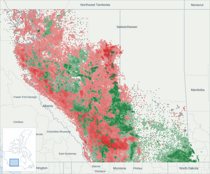 Well map of Western Canada. The full map is further down this page.