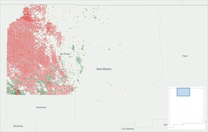 Well map of Rio Arriba County, New Mexico. The full map is further down this page.
