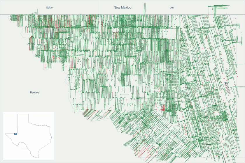 Well map of Loving County, Texas. The full map is further down this page.