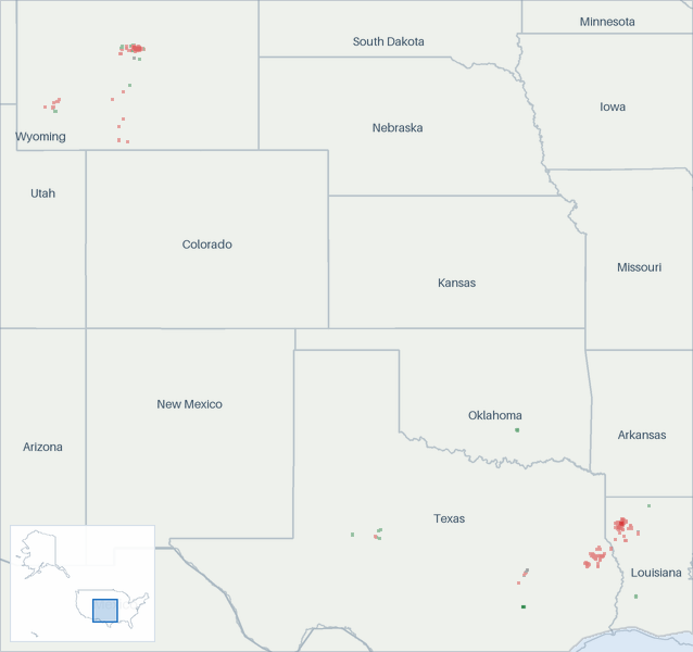 Well map of Aethon Energy. The full map is further down this page.
