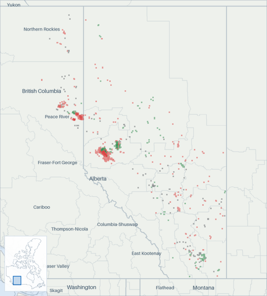 Well map of Arc Resources. The full map is further down this page.