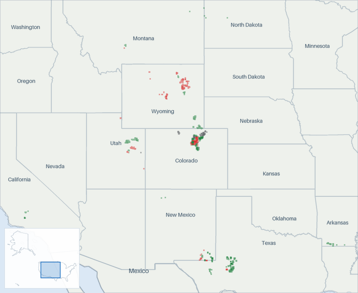 Well map of Civitas Resources. The full map is further down this page.
