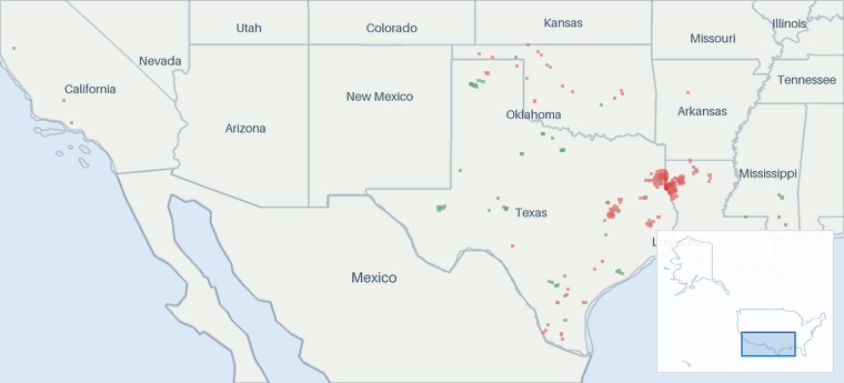 Well map of Comstock Resources. The full map is further down this page.