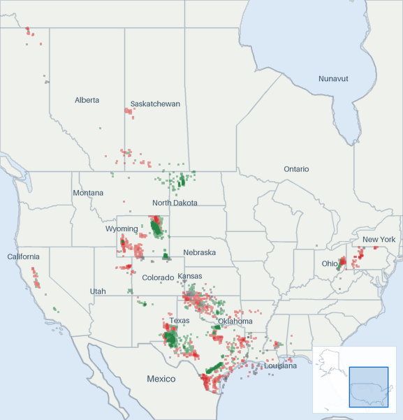 Well map of EOG Resources. The full map is further down this page.