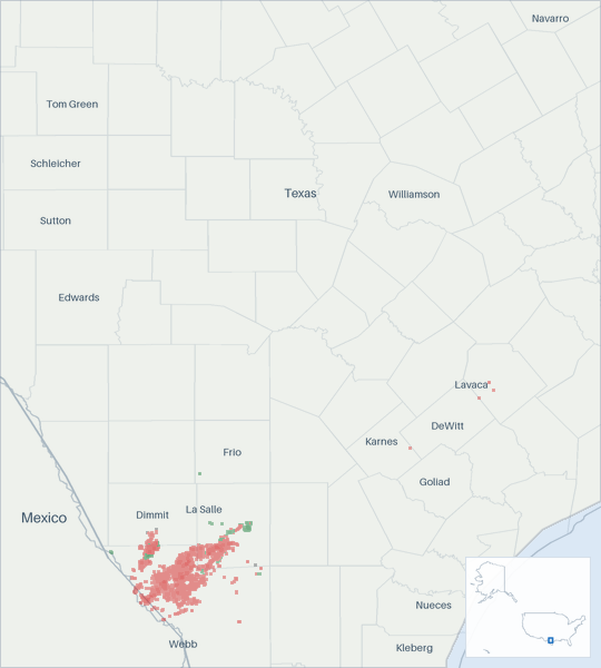 Well map of Lewis Petro Properties. The full map is further down this page.