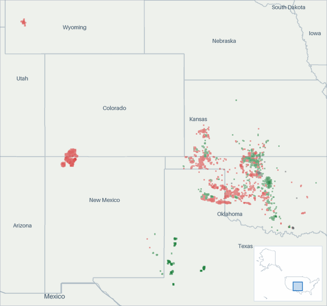 Well map of Mach Natural Resources LP. The full map is further down this page.