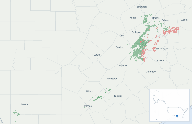 Well map of Magnolia Oil & Gas. The full map is further down this page.