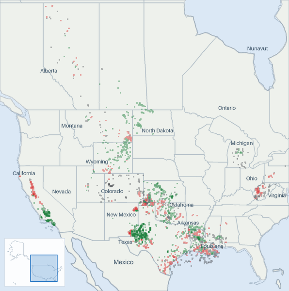 Well map of Occidental Petroleum. The full map is further down this page.