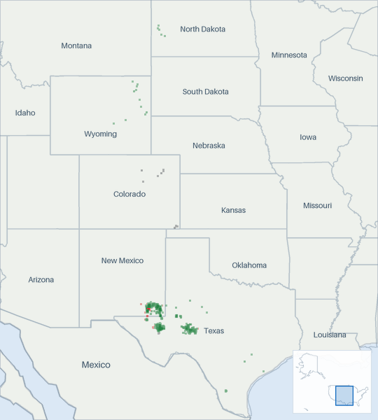 Well map of Permian Resources. The full map is further down this page.