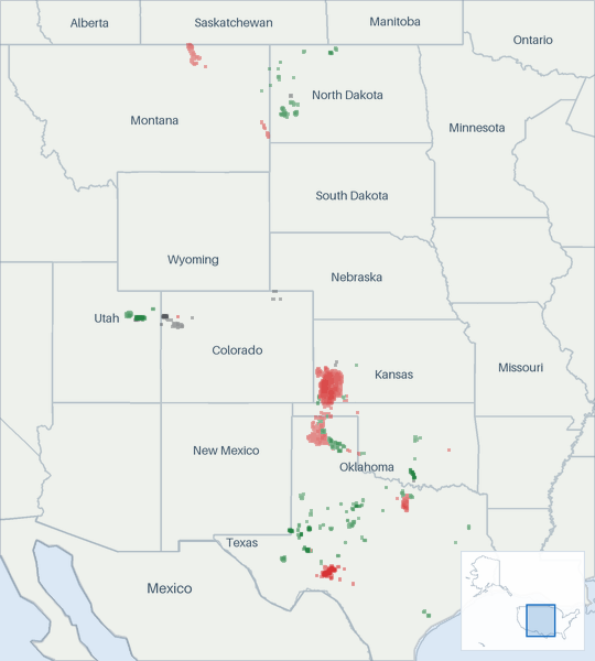 Well map of Scout Energy Management. The full map is further down this page.