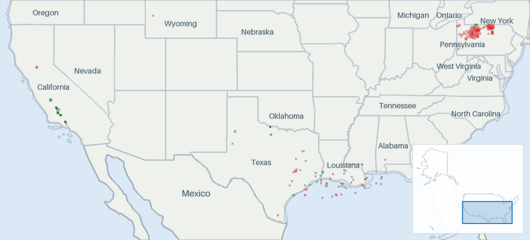 Well map of Seneca Resources. The full map is further down this page.