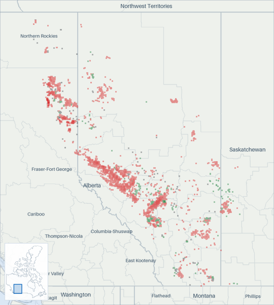 Well map of Tourmaline Oil Corp. The full map is further down this page.