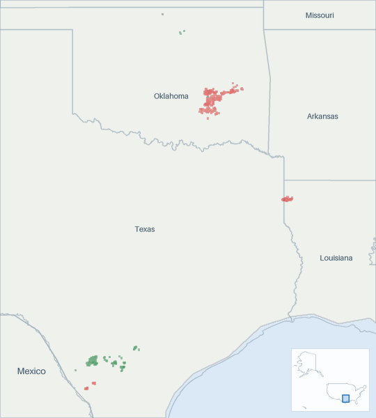 Well map of Trinity Operating (USG). The full map is further down this page.