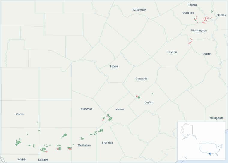 Well map of Verdun Oil & Gas. The full map is further down this page.