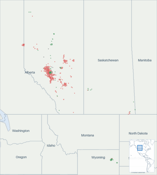 Well map of Vermilion Energy. The full map is further down this page.
