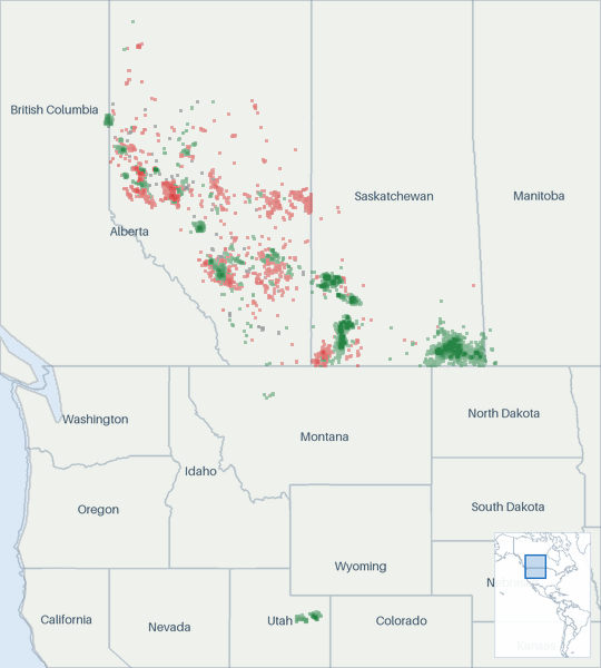 Well map of Whitecap Resources. The full map is further down this page.