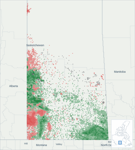 Well map of Saskatchewan. The full map is further down this page.