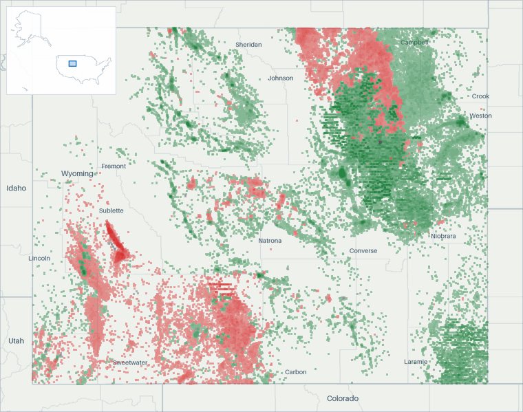 Well map of Wyoming. The full map is further down this page.